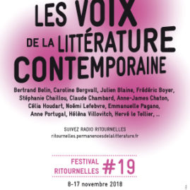 Festival Ritournelles 2018, les voix de la littérature