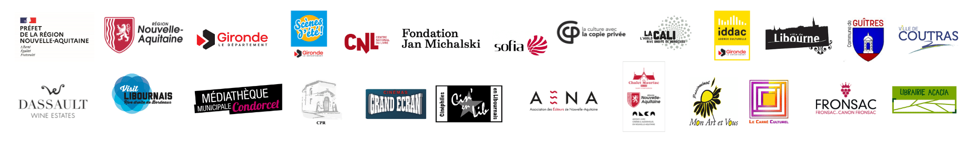 Festival littérature en jardin 2024 partenaires et logos