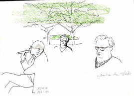 David Prudhomme pour le festival Litterature en jardin 2024 avec Camille de Toledo et Xavier Person